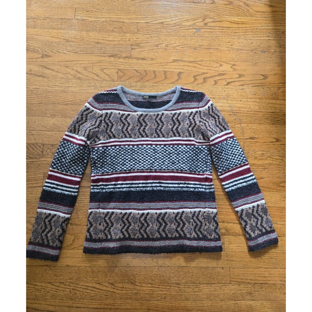 Maje Womens Wool Blend Metalic Chunky Knit Sweater Size 1